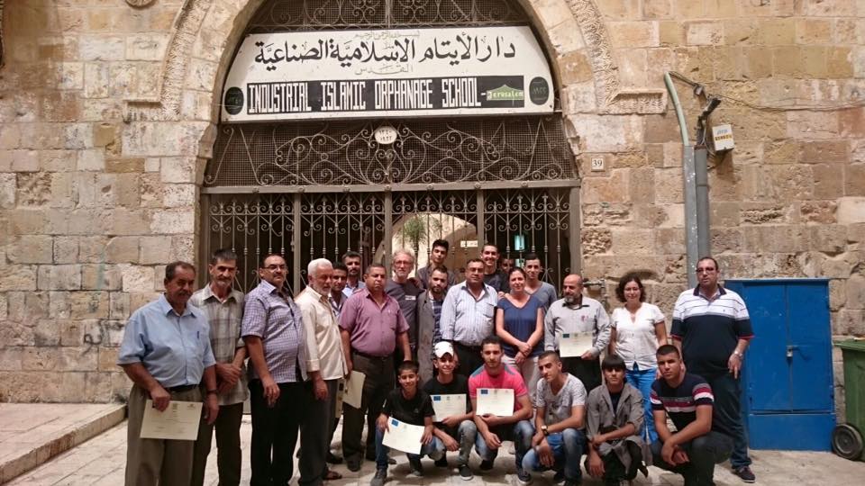 The graduation cycle of repair windows and wooden sections ceremony at the Islamic Orphanage industrial - Jerusalem